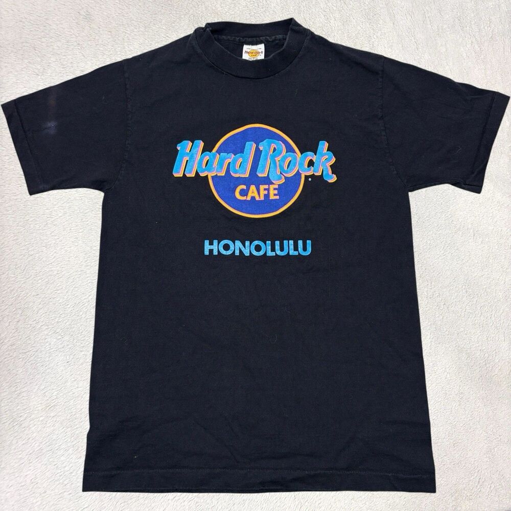 Vintage 90s Hard Rock Cafe Honolulu Hawaii Graphic Souvenir T-Shirt Men’s M USA
